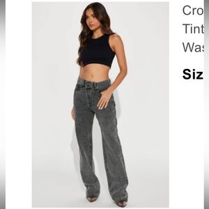 Crossover Straight Leg Tinted Jeans